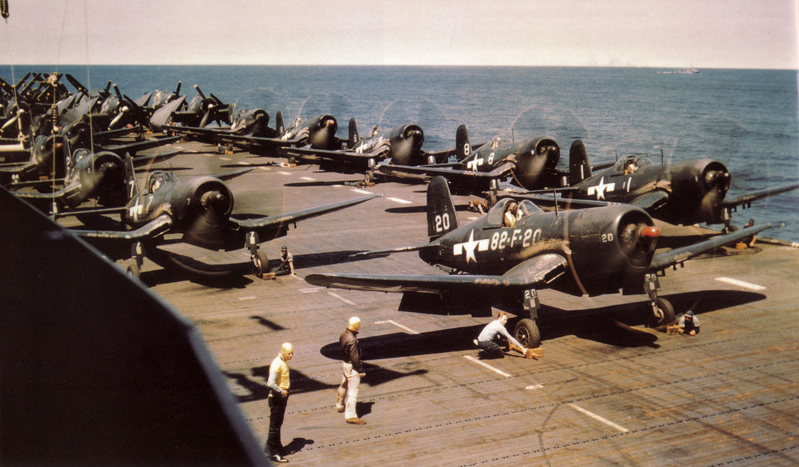 Asisbiz Vought F U Corsair Vmf White F Preparing For Launch