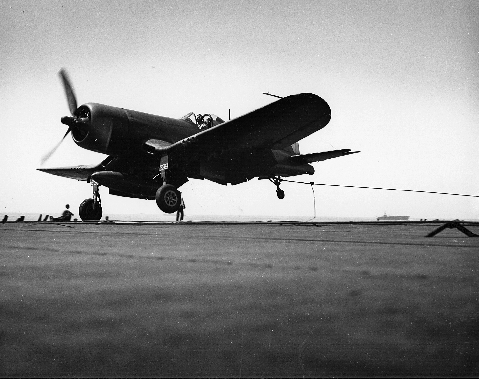 Asisbiz Vought F U D Corsairs Vbf White Landing Aboard Uss