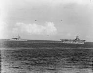 Asisbiz RN carrier HMS Ark Royal with HMS Renown leading n HMS Manchester astern Nov 1940 IWM A2336