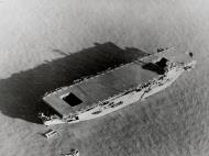 Asisbiz USS Barnes AVG7 HMS Attacker an Attacker escort aircraft carrier aerial view 01