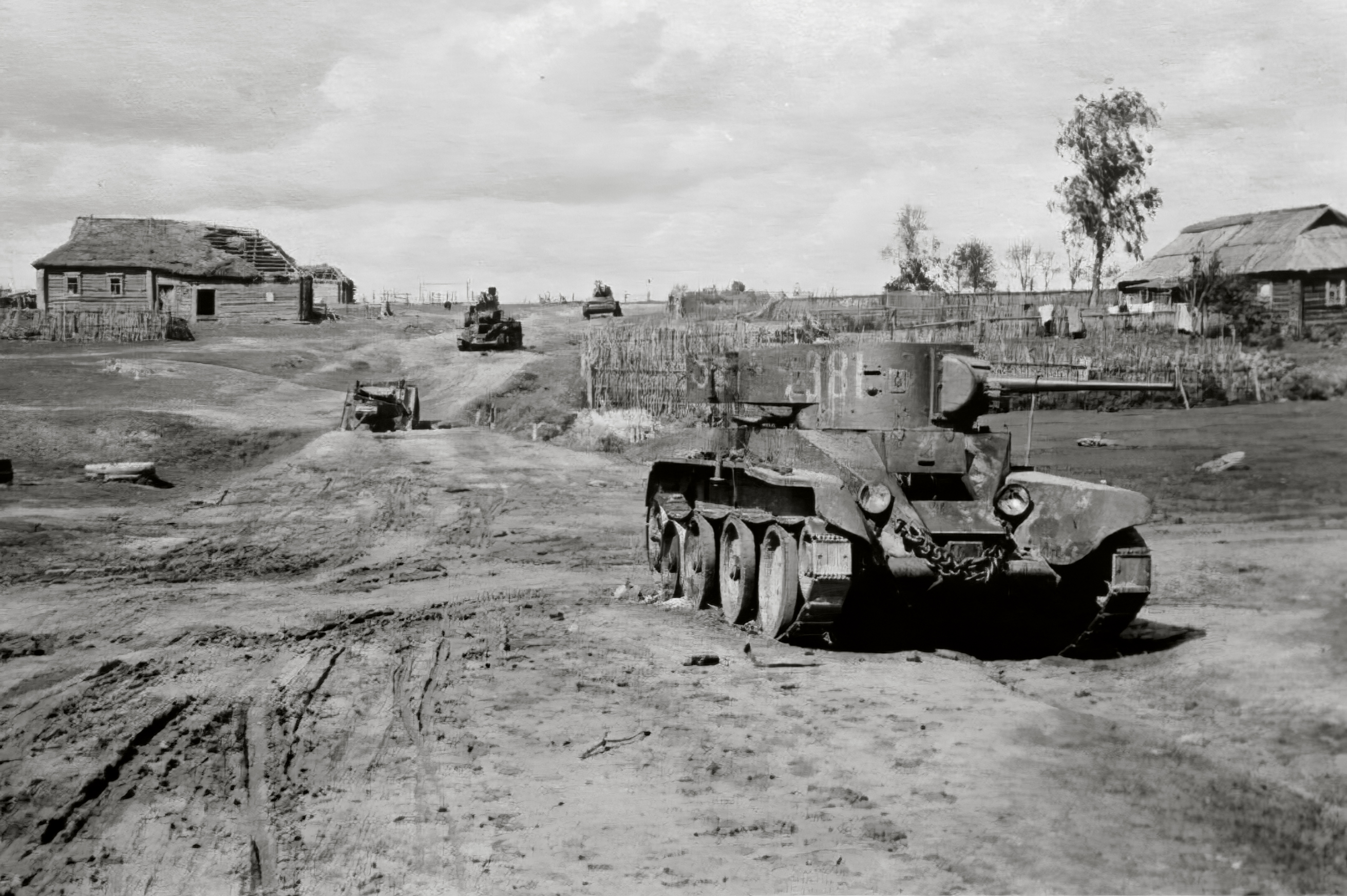 Asisbiz Soviet armor BT 5 tank no 381 abandoned at Buda Bolshaya ...