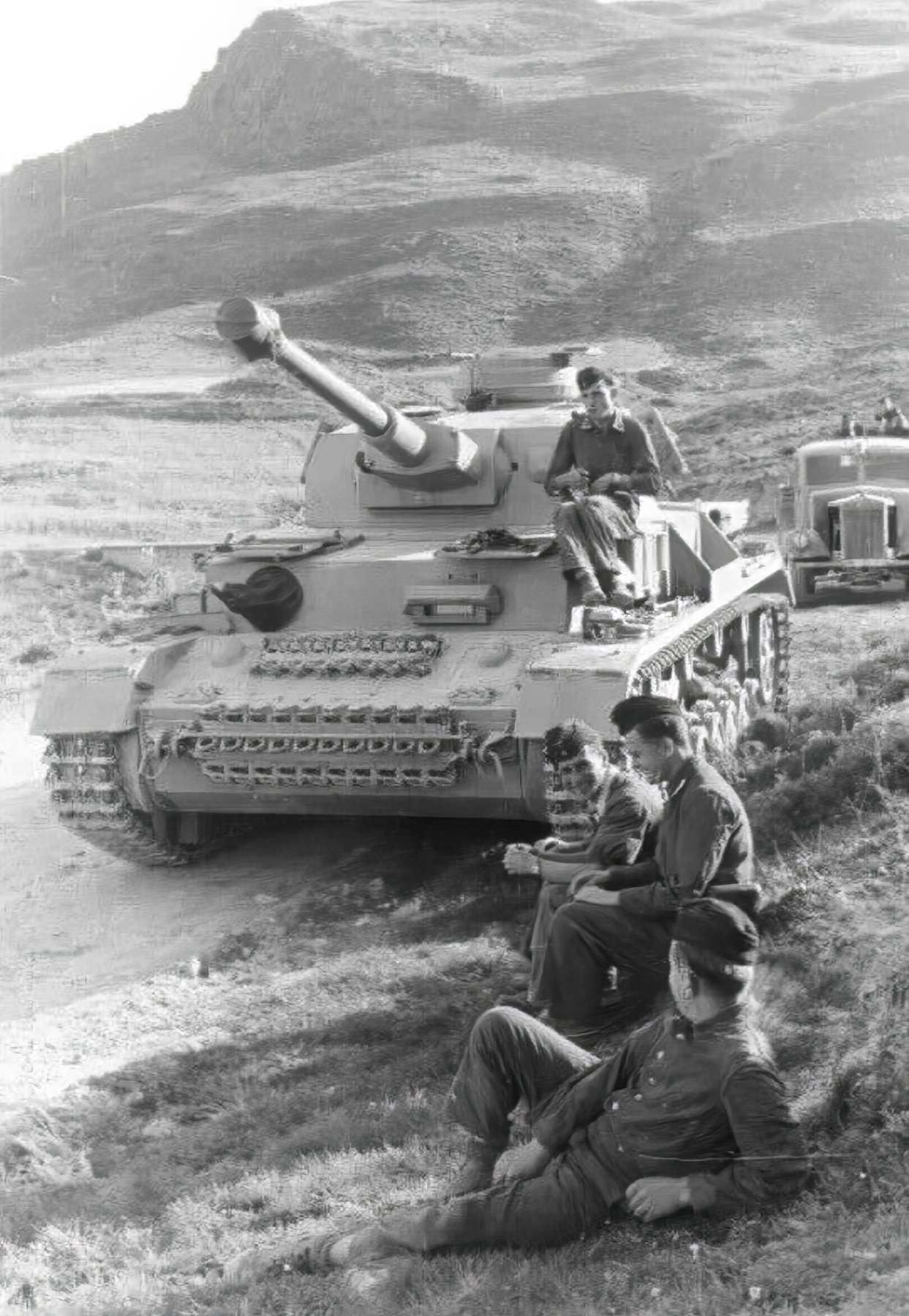 Asisbiz German armor DAK Panzer PzKpfw IV Ausf G tank guarding a road ...