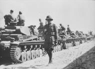 Asisbiz German armor DAK Panzer PzKpfw II tank lined up in Libya 27th Mar 1941 NIOD