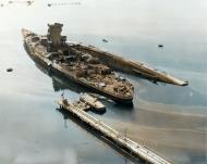 Asisbiz Aerial view of Casablanca harbour showing French battleship Strasbourg sunk 9th Nov 1942 NA295