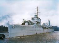 Asisbiz HMS Fortune who rescued the French Submarine Ajax crew off Morocco seen here at anchor in 1943