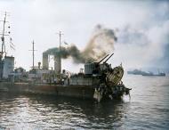 Asisbiz HMS Marne damaged whose stern was blown off by a torpedo being towed into Gibraltar Nov 1942 IWM A12753