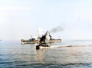 Asisbiz USS Savannah (CL 42) is hit by a German radio controlled bomb during the Salerno operation 11th Sep 1943 NH 95562