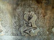 Asisbiz Decorative Khmer Style bas relief dancing apsaras Angkor Wat 01