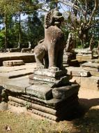 Asisbiz B Banteay Kdei Temple terrace with naga balustrade lion guardians Angkor 03