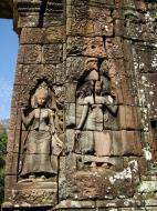 Asisbiz D Banteay Kdei Temple main enclosure Bas relief devas 09