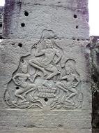 Asisbiz Bayon Temple Bas relief pillars three dancing apsaras Angkor 07