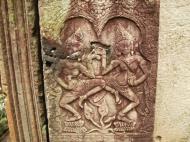 Asisbiz Bayon Temple Bas relief pillars two dancing apsaras Angkor 15