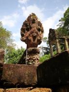 Asisbiz Preah Khan Bas relief 12th ce Khmer Style Naga and Garuda carvings 02