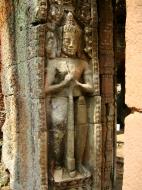Asisbiz Preah Khan Bas relief mythic guardians Dvarapalas stand on guard 03