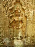 Asisbiz Preah Khan Temple Bas relief female divinty main enclosure 02