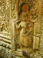 Asisbiz Preah Khan Temple Bas relief female divinty main enclosure 04