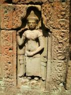 Asisbiz Preah Khan Temple Bas relief female divinty main enclosure 12