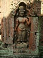 Asisbiz Preah Khan Temple Bas relief female divinty main enclosure 14