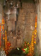 Asisbiz Preah Khan Temple Bas relief main female divinty shrine area 02