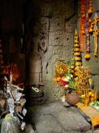 Asisbiz Preah Khan Temple Bas relief main female divinty shrine area 04