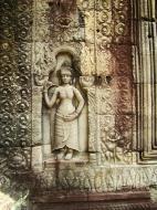 Asisbiz Preah Khan Temple Bas relief male divinty main enclosure 02