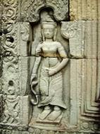 Asisbiz Preah Khan Temple Bas relief male divinty main enclosure 04