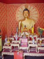 Asisbiz Dhammikarama Burmese Temple main Buddhas Mar 2001 06