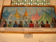 Asisbiz Area A Thanlyin Giant seated Buddha pavilion historical paintings 2009 03