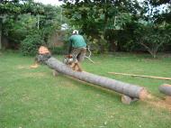 Asisbiz Turning logs into useful lumber beams note the safety equipment but what skill Tabinay Philippines 02