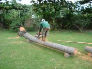 Asisbiz Turning logs into useful lumber beams note the safety equipment but what skill Tabinay Philippines 03