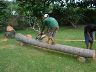 Asisbiz Turning logs into useful lumber beams note the safety equipment but what skill Tabinay Philippines 04