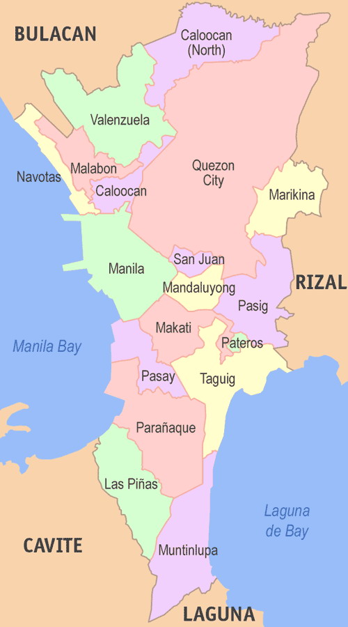 0 Map Metro Manila Districts 