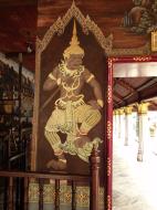 Asisbiz Grand Palace temple doors Gold leaf Buddhist paintings Bangkok Thailand 03