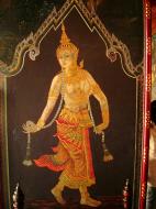 Asisbiz Grand Palace temple doors Gold leaf Buddhist paintings Bangkok Thailand 12
