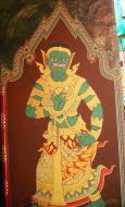 Asisbiz Grand Palace temple doors Gold leaf Buddhist paintings Bangkok Thailand 14