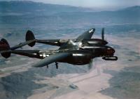 Asisbiz USAAF 44 27234 Lockheed P 38M Night Fighter radar equipped night fighter in flight Sep 1945