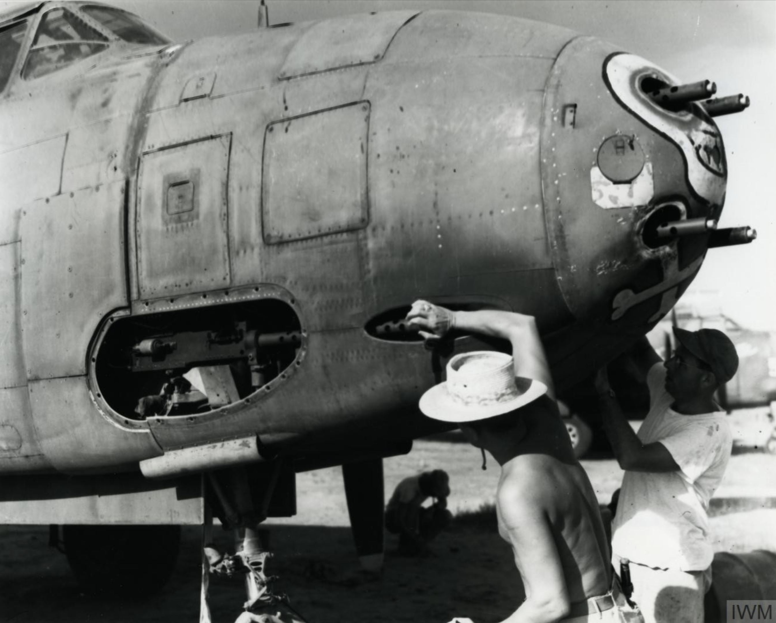 Asisbiz Douglas A 20G Havoc 5AF named Eloise 50 cal guns being cleaned ...