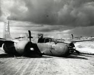 Asisbiz 44 34298 Douglas A 26B Invader 5AF 3AG89AS E landing gear failure belly land at Okinawa 11th Aug 1945 FRE11133