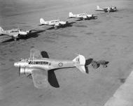 Asisbiz Avro Anson RNZAF NZ419 with NZ410 NZ417 NZ418 n Mosquito NZ2328 Navigation n Reconnaissance School at Wigram 01