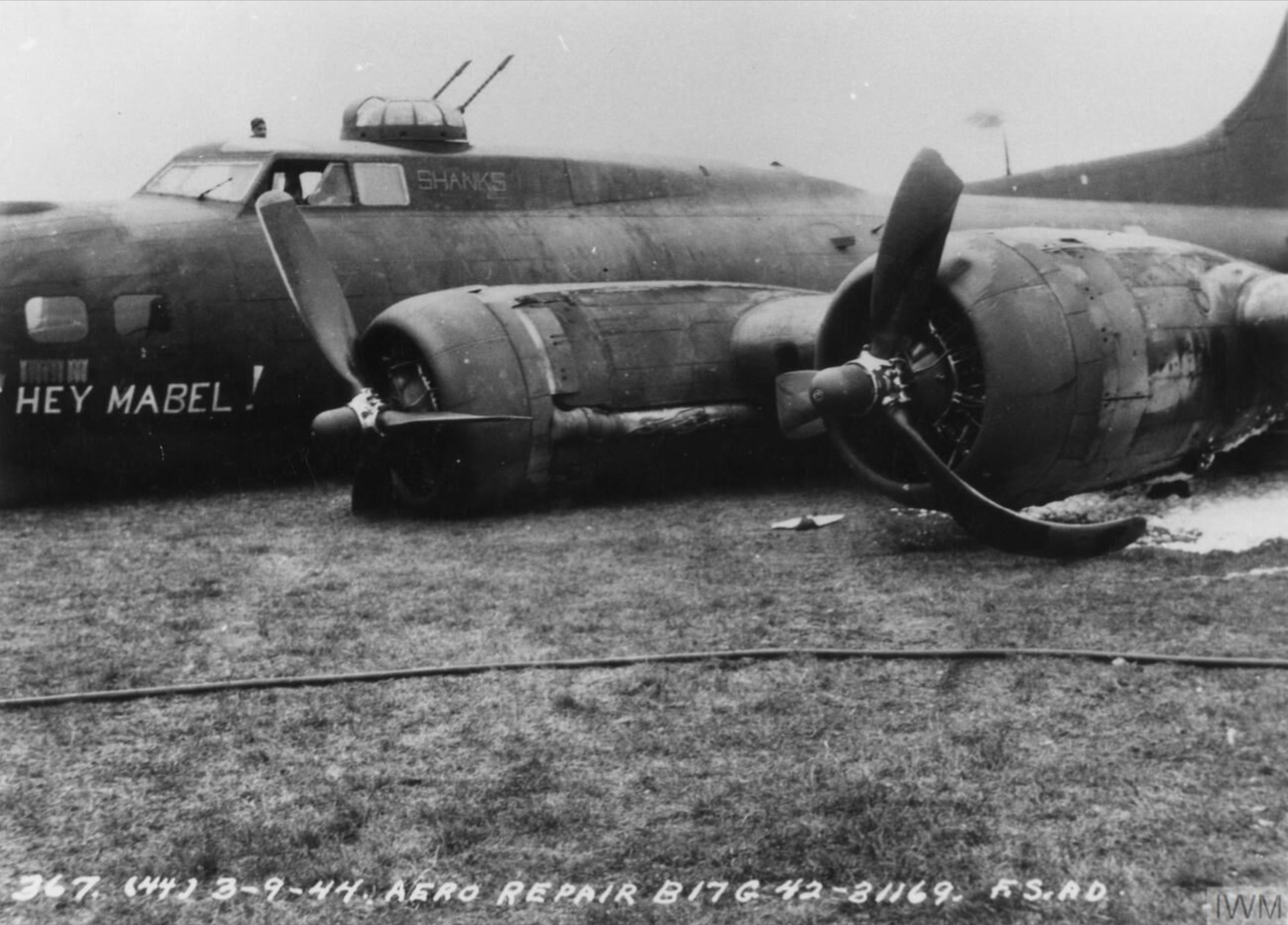 Asisbiz 42 31169 B-17G Fortress 8AF 447BG710BS N Hey Mable Belly Landed ...