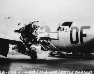 Asisbiz 44 8135 B 17G Fortress 8AF 91BG324BS DFA battle damaged fuselage 11th Jun 1944 FRE3682