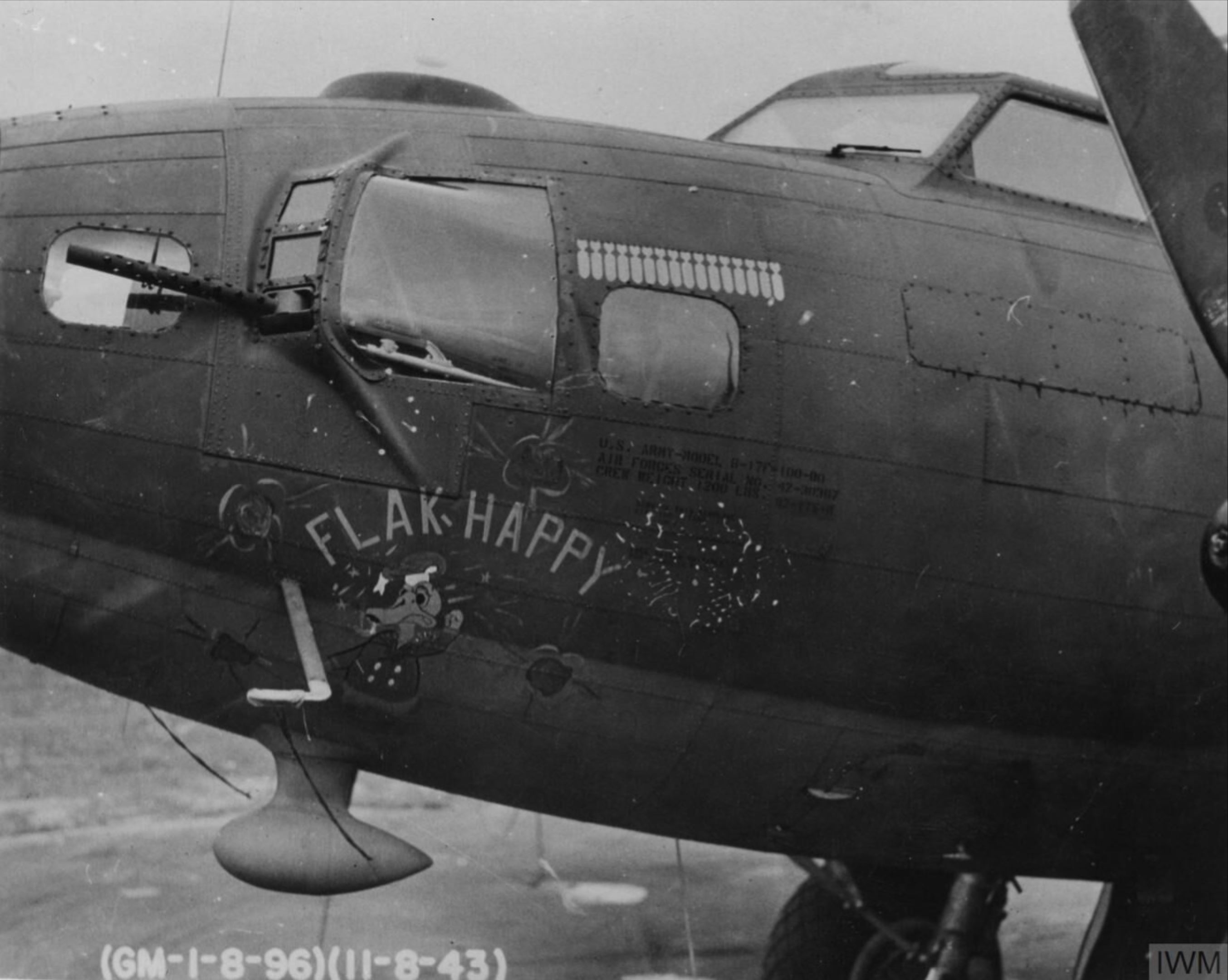 Asisbiz 42 30367 B-17F Fortress 8AF 96BG337BS AWY Flak Happy nose art ...