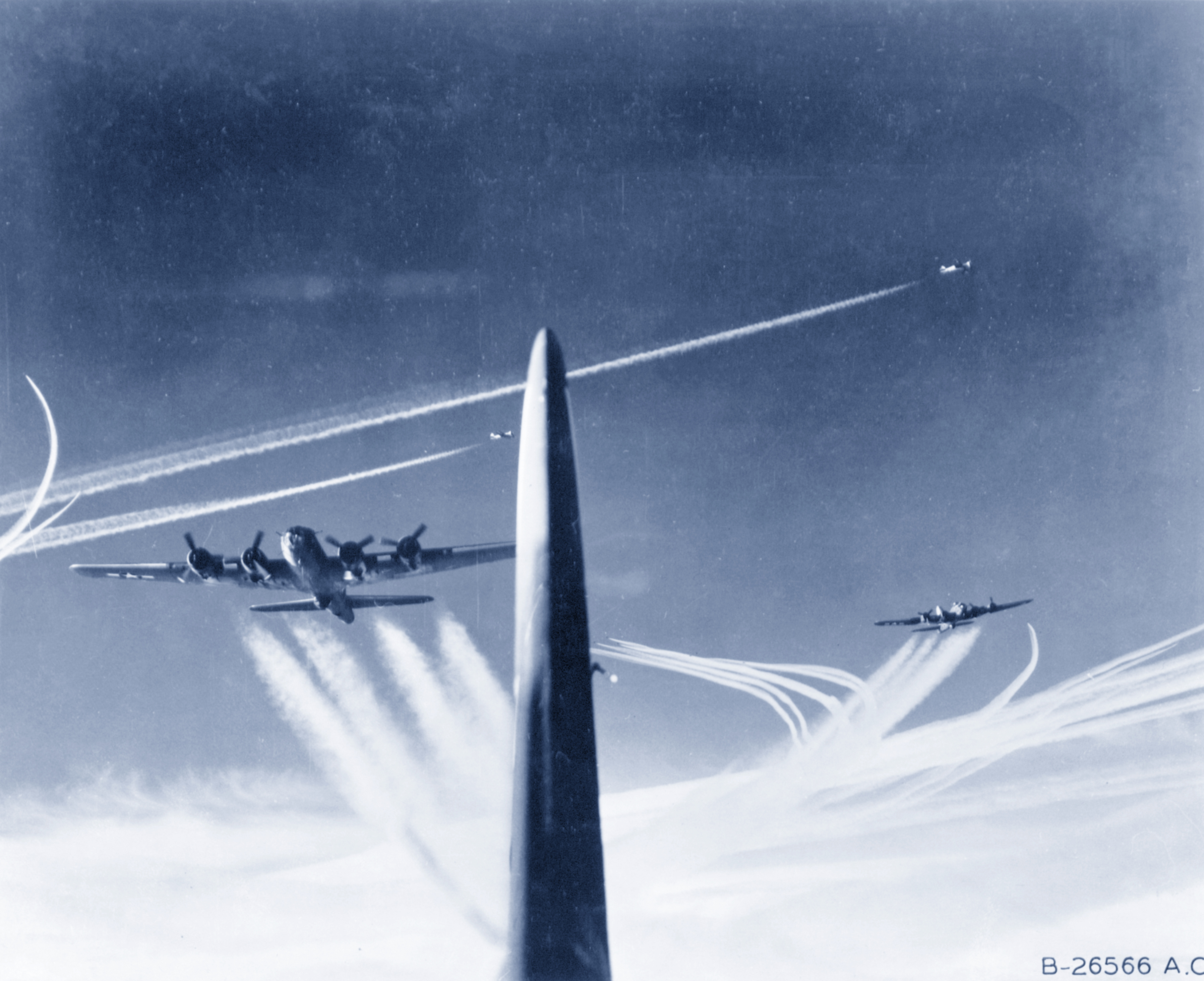 Asisbiz 8AF Formations Of B-17F Fortresses And Fighters Leaving Their ...