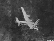 Asisbiz Consolidated B 24 Liberator 13AF 307BG going down after a collision with a Japanese Zero over the Philippines 01