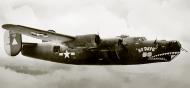 Asisbiz 42 73257 B 24J Liberator 14AF 308BG374BS no 487 named 80 Days nose art right side in flight CBI 01