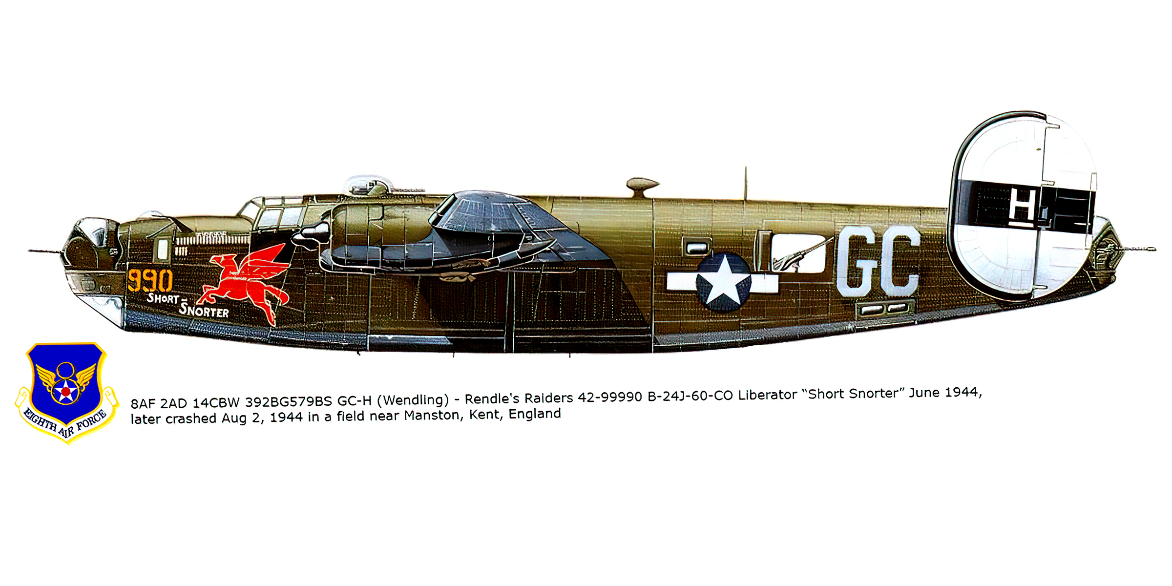 Asisbiz 42 99990 B-24J Liberator 8AF 392BG579BS GCH Short Snorter ...