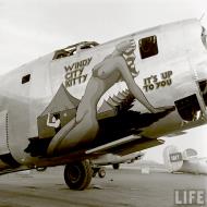 Asisbiz 44 42362 B 24M Liberator 5AF 43BG64BS Windy City Kitty nose art right side Kingman No.3 USA April 1947