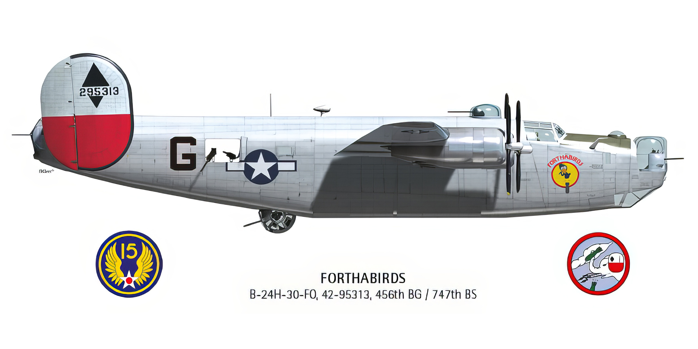 Asisbiz 42 95313 B-24H Liberator 15AF 456BG747BS G Forthabirds based in ...