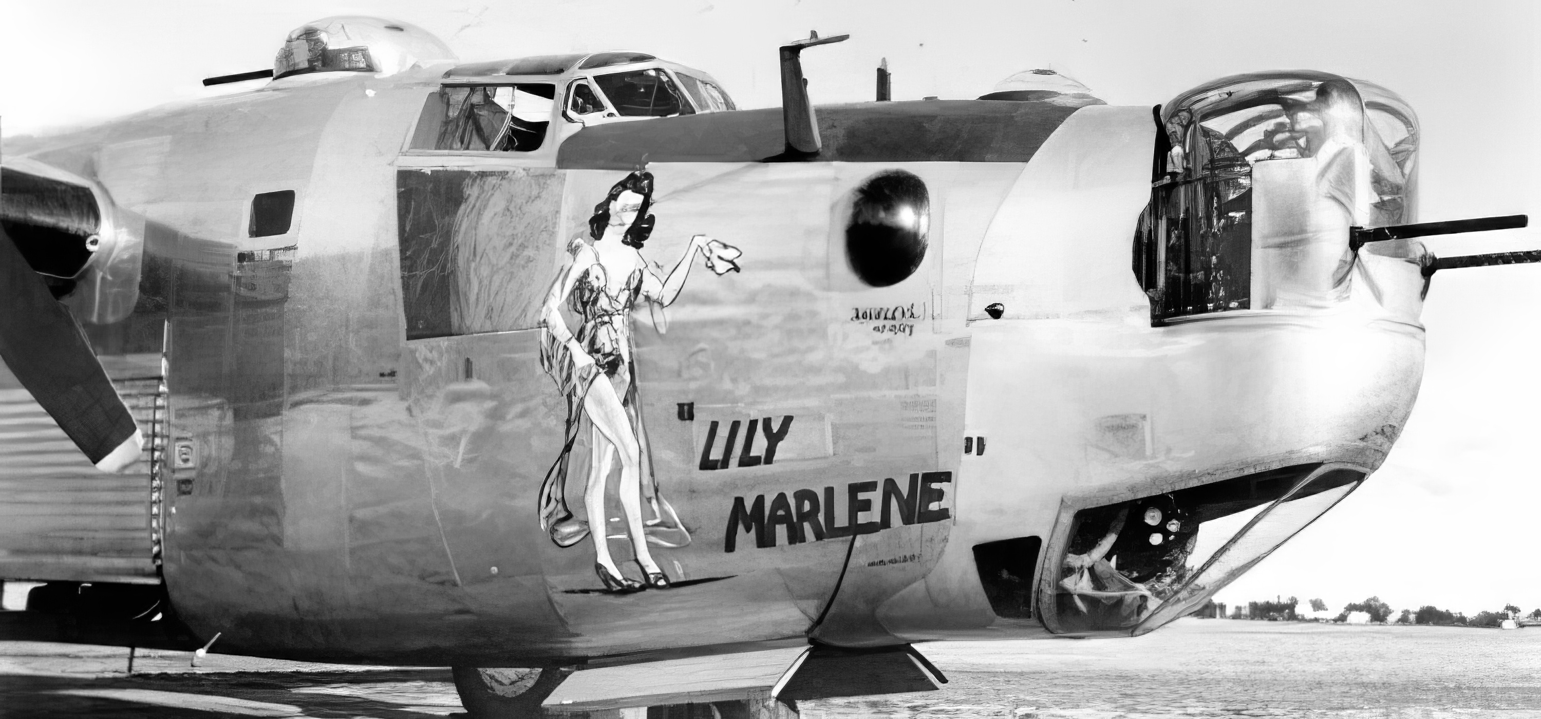 Asisbiz 42 50907 B-24J Liberator 8AF 458BG755BS J3D Lily Marlene Nose ...