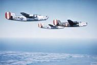 Asisbiz 44 40066 B 24J Liberator 8AF 458BG753BS J4V SOL in formation with a flight assembly ship Sep 1944 FRE6711edn